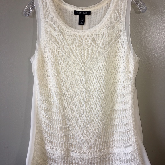 White House Black Market Tops - White House Black Market Crochet Blouse Sleeveless